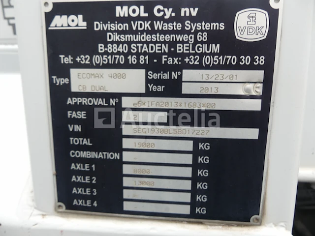 Ref:1449 - renault access vuilniswagen (2013-174.062 km)(vin: seg1930bl5bd17227) - afbeelding 21 van  39