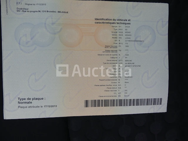 Ref:19514 - auto dacia logan (2013-106.372 km) (vin:uu14sdag350005502) - afbeelding 9 van  24