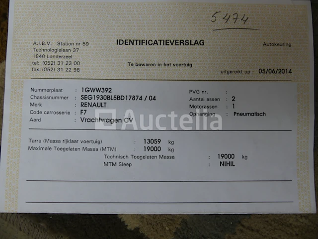 Ref:5474 - renault access vuilniswagen (vin: seg1930bl5bd17874) - afbeelding 27 van  33
