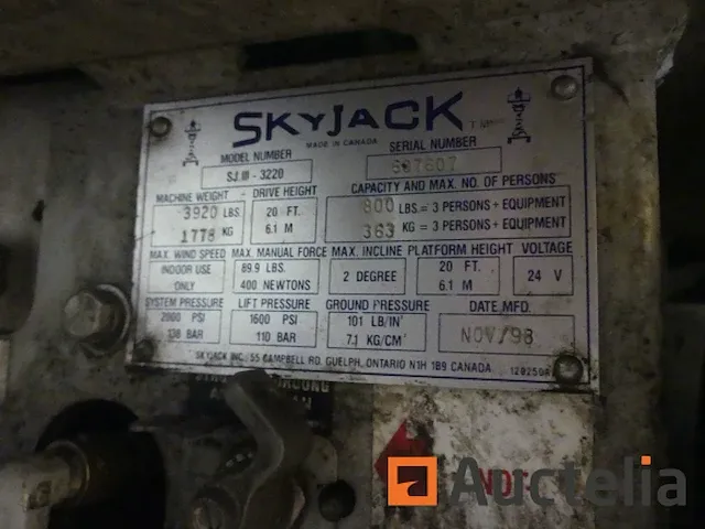Ref:6 (4980-018) - schaarhoogwerker skyjack sj iii 3220 - afbeelding 3 van  14