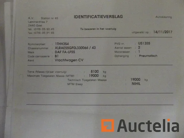 Ref:6118 - vrachtwagen hatchback met laadklep daf ae 55lf 4-19 - afbeelding 29 van  44