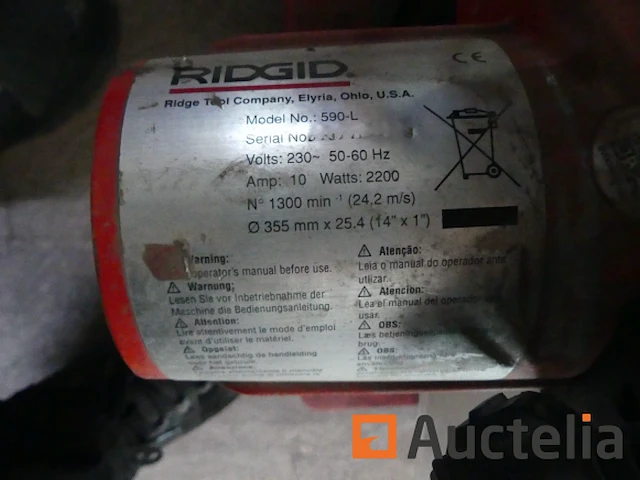 Ref:62462 - ridgid 590-l draagbare metalen kettingzaag - afbeelding 3 van  4
