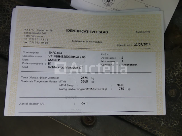 Ref:6517 - renault master dump van (vin: vf1vbh4s250750698) - afbeelding 30 van  36