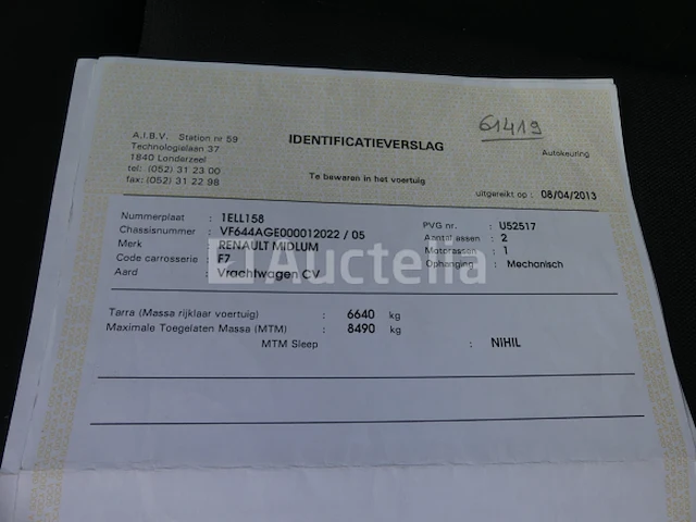 Ref:68419 - vuilniswagen renault midlum 180dxi (2013-150.066 km) - afbeelding 9 van  41