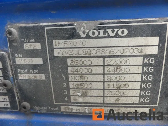 Ref:7092 - volvo fmfh 62l 8.0e5 container vrachtwagen (2008-821.938 km) - afbeelding 10 van  58