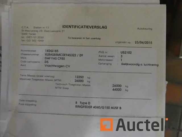 Ref:7520 - container vrachtwagen daf as85 mc5-9l - afbeelding 41 van  49