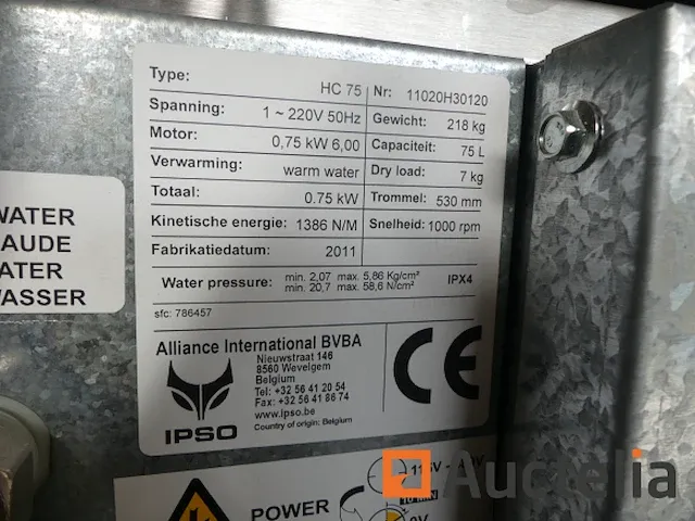 Ref:8 - professionele wasmachine 7 kg met wisselmechanisme ipso hc75 - afbeelding 7 van  8