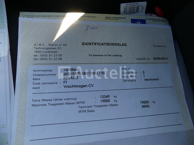 Ref:8490 - renault access vuilniswagen (2014-236.794 km) - afbeelding 5 van  30