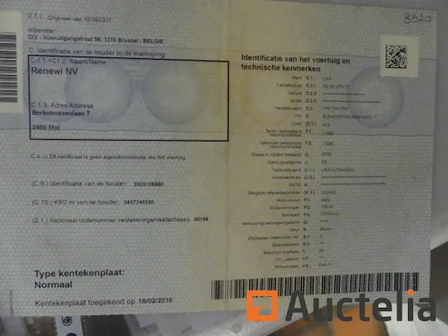 Ref:8520 - vrachtwagen hatchback met laadklep daf ae 55 lf5-12 - afbeelding 41 van  52