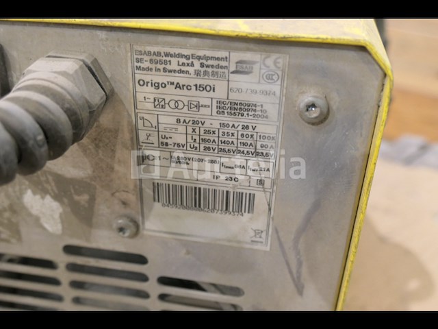 Ref:915227100 - esab origo tm arc 150i booglasser - afbeelding 4 van  7