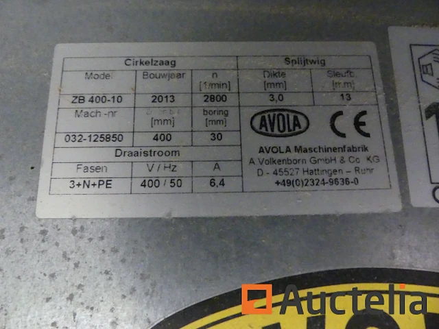 Ref:9202002-8 - avola zb 400-10 tandheugel cirkelzaag - afbeelding 5 van  13