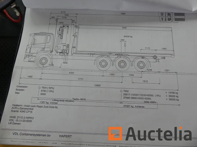 Ref:bz-rd-89 - containervrachtwagen met kraan scania p360 b 8x2/*6 (2011-759.907 km) - afbeelding 52 van  57