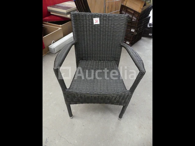 Ref:depot renkin - 10 stoelen met armleuningen in gevlochten riet - afbeelding 5 van  6