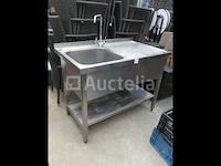 Ref:depot renkin - roestvrijstalen dompelgootsteen met achterwand - afbeelding 1 van  5