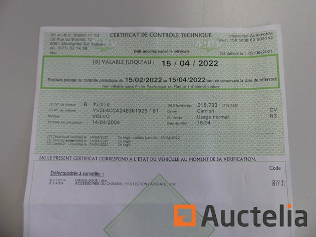 Ref:imat : pli988 - vrachtwagen kipper + hulp hijskraan volvo fle6e 19.0 (2004-216.733 km) - afbeelding 18 van  31