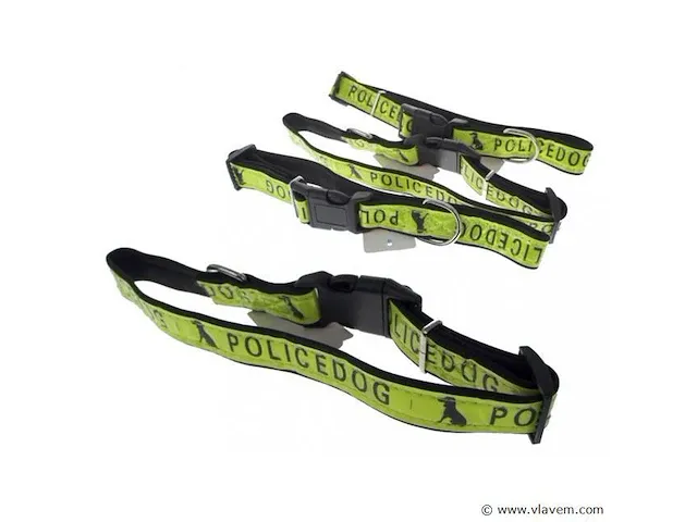 Reflecterende halsbanden met opschrift police dog 50x2.5 cm - afbeelding 1 van  1