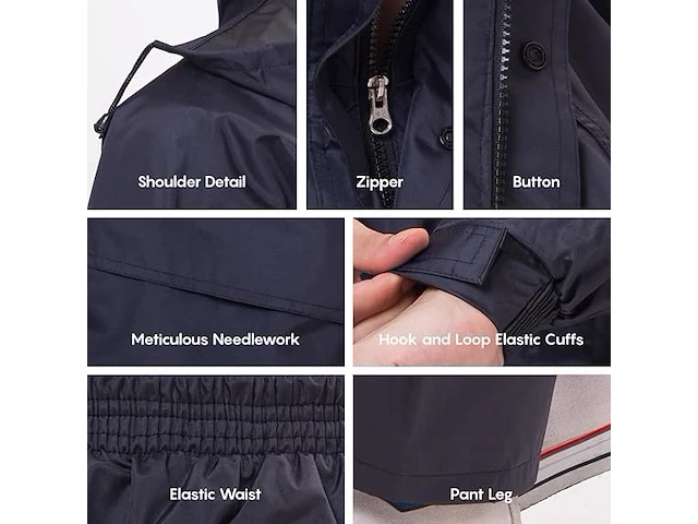 Regenpak navyblauw xxl - afbeelding 2 van  5
