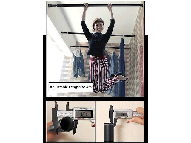 Rehon extra lange gordijnroede wit (110-360 cm) - afbeelding 2 van  4