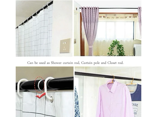 Rehon extra lange gordijnroede wit (110-360 cm) - afbeelding 4 van  4