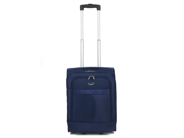 Reiskoffer - handbagage - stof - 2 wielen - h52 x b37 x d19 cm. - blauw - afbeelding 1 van  4