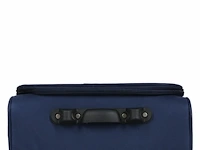 Reiskoffer - handbagage - stof - 2 wielen - h52 x b37 x d19 cm. - blauw - afbeelding 2 van  4