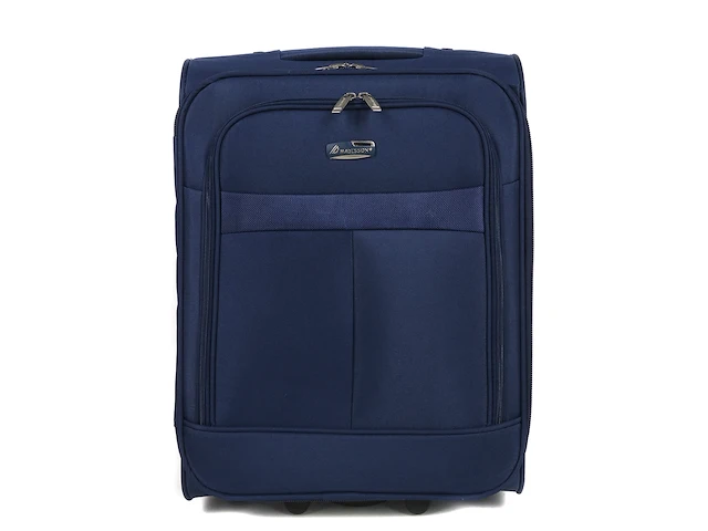 Reiskoffer - handbagage - stof - 2 wielen - h52 x b37 x d19 cm. - blauw - afbeelding 4 van  4