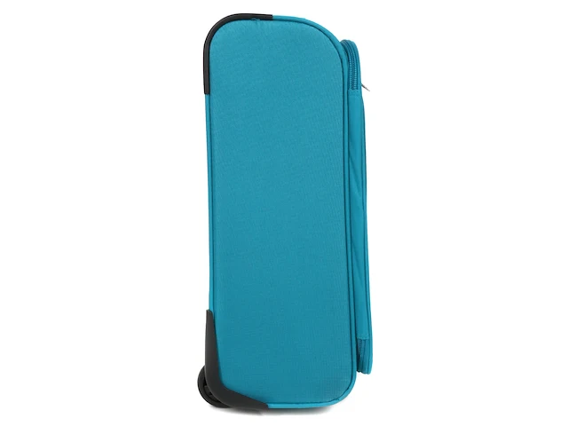 Reiskoffer - handbagage - stof - 2 wielen - h52 x b37 x d19 cm. - turquoise - afbeelding 5 van  6