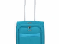 Reiskoffer - handbagage - stof - 2 wielen - h52 x b37 x d19 cm. - turquoise - afbeelding 6 van  6