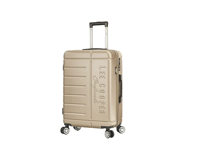 Reiskoffer - lee cooper - 67 x 42 x 26 cm. - 4 x dubbele wieltjes + tsa-slot - champagne - abs - afbeelding 1 van  4