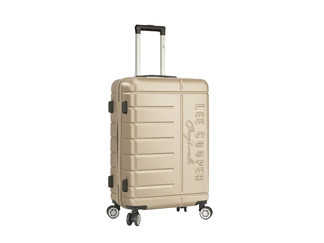 Reiskoffer - lee cooper - 67 x 42 x 26 cm. - 4 x dubbele wieltjes + tsa-slot - champagne - abs - afbeelding 2 van  4