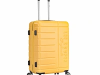 Reiskoffer - lee cooper - 67 x 42 x 26 cm. - 4 x dubbele wieltjes + tsa-slot - geel - abs - afbeelding 1 van  4
