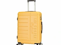 Reiskoffer - lee cooper - 67 x 42 x 26 cm. - 4 x dubbele wieltjes + tsa-slot - geel - abs - afbeelding 2 van  4
