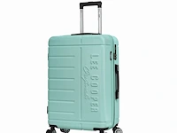 Reiskoffer - lee cooper - 67 x 42 x 26 cm. - 4 x dubbele wieltjes + tsa-slot - groen - abs - afbeelding 1 van  4