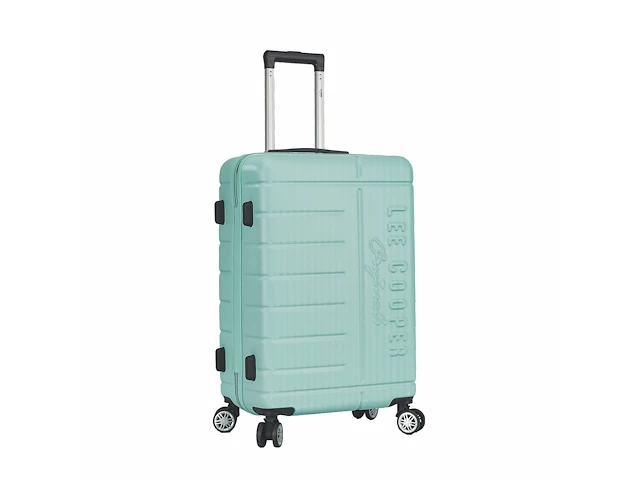 Reiskoffer - lee cooper - 67 x 42 x 26 cm. - 4 x dubbele wieltjes + tsa-slot - groen - abs - afbeelding 2 van  4