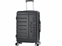 Reiskoffer - lee cooper - 67 x 42 x 26 cm. - 4 x dubbele wieltjes + tsa-slot - zwart - abs - afbeelding 1 van  4