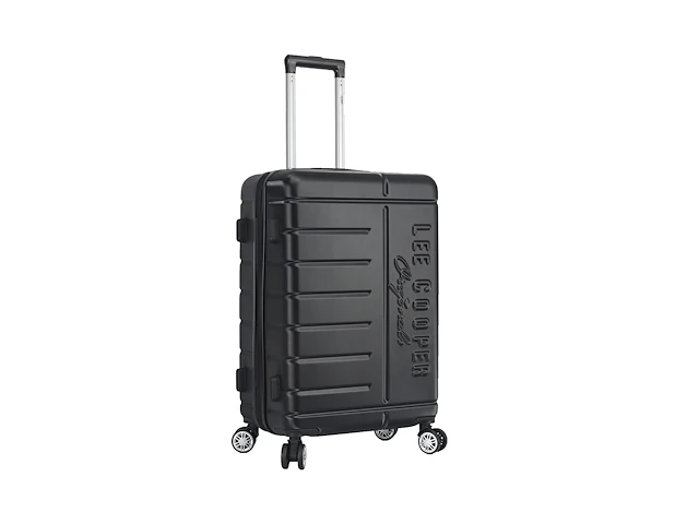 Reiskoffer - lee cooper - 67 x 42 x 26 cm. - 4 x dubbele wieltjes + tsa-slot - zwart - abs - afbeelding 2 van  4