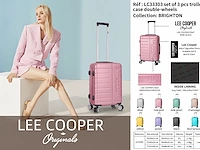 Reiskoffer - lee cooper - 67 x 42 x 26 cm. - 4 x dubbele wieltjes + tsa-slot - zwart - abs - afbeelding 4 van  4