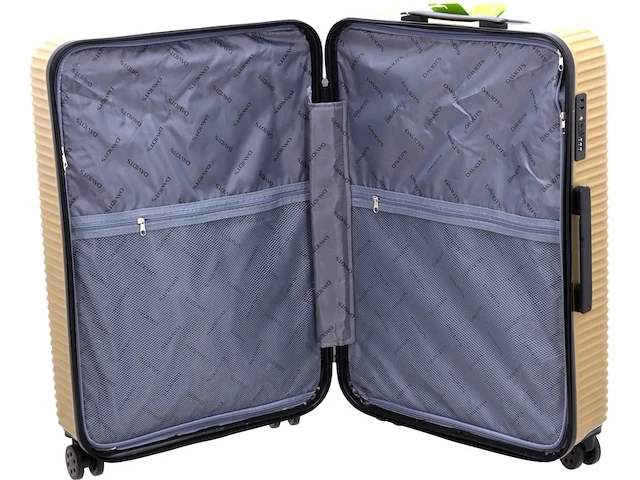 Reiskoffer davidts - 63 x 39 x 25 cm. - 4 dubbele wieltjes - cijferslot + tsa - abs - kleur roze - afbeelding 3 van  3