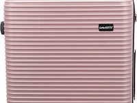 Reiskoffer davidts - 73 x 44 x 27 cm. - 4 dubbele wieltjes - cijferslot + tsa - abs - kleur roze - afbeelding 1 van  3