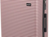 Reiskoffer davidts - 73 x 44 x 27 cm. - 4 dubbele wieltjes - cijferslot + tsa - abs - kleur roze - afbeelding 2 van  3