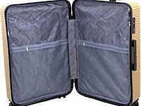 Reiskoffer davidts - 73 x 44 x 27 cm. - 4 dubbele wieltjes - cijferslot + tsa - abs - kleur roze - afbeelding 3 van  3