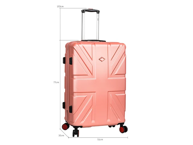 Reiskoffer lee cooper - 4 x dubbele wieltjes + tsa-slot. afm. 76 x 49,5 x 30 cm. - afbeelding 2 van  6