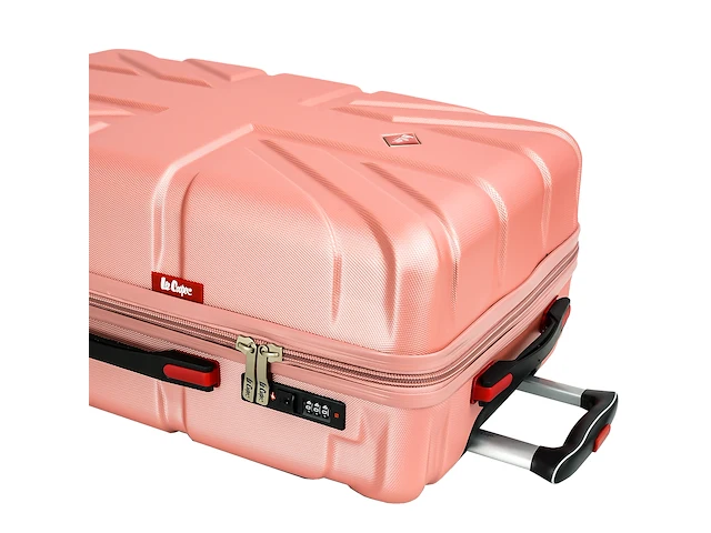 Reiskoffer lee cooper - 4 x dubbele wieltjes + tsa-slot. afm. 76 x 49,5 x 30 cm. - afbeelding 4 van  6