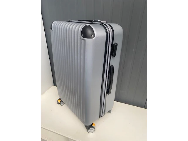 Reiskoffer ormi - 77 x 45 x 30 cm. - 4 x dubbele wieltjes + cijferslot - abs - dubbele rits - grijs - afbeelding 2 van  4