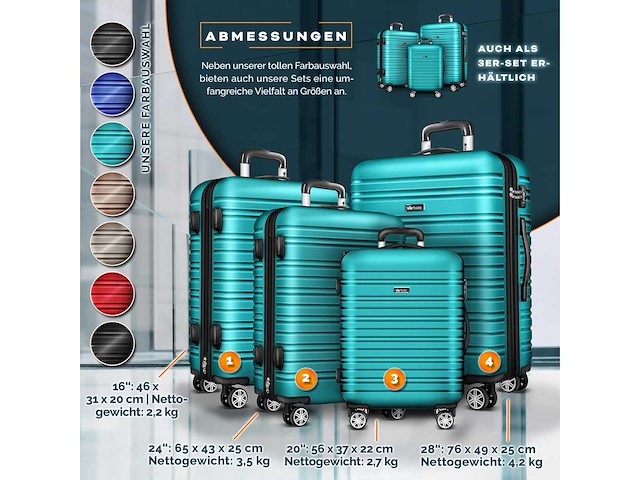 Reiskofferset - 4 stukken. - afbeelding 6 van  7