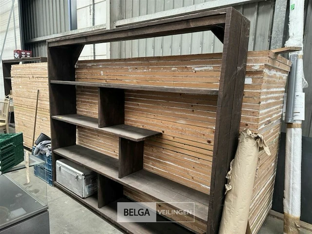 Rek in steigerhout l241xh202xd38 cm - afbeelding 1 van  5