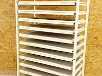 Rek op wielen met 15 legplanken