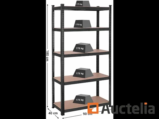 Rek zware metaal belasting, 180 x 90 x 40 cm - afbeelding 8 van  8