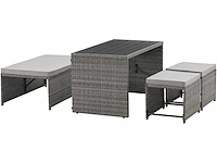 Relax 2-in-1 polyrotan tuinmeubelset - afbeelding 4 van  6