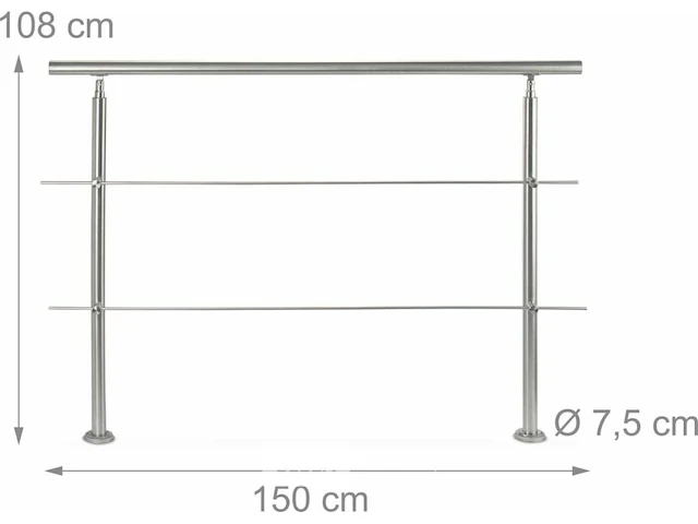 Relaxdays balustrade set rvs - afbeelding 8 van  8